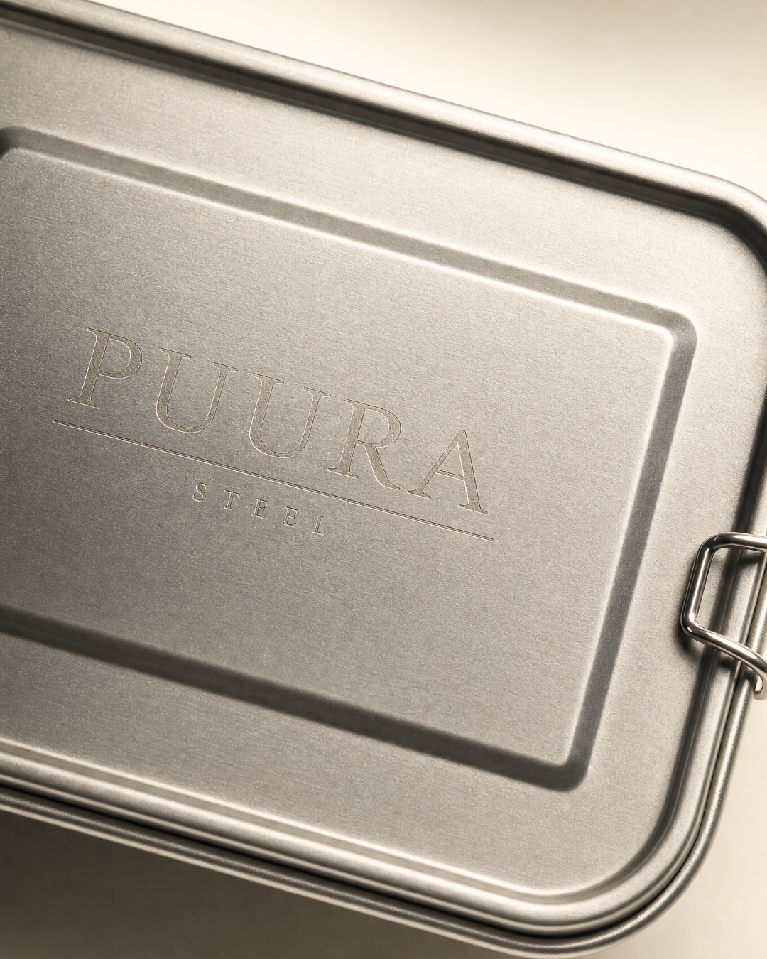 PUURA Steel Standaard Container — logo detail