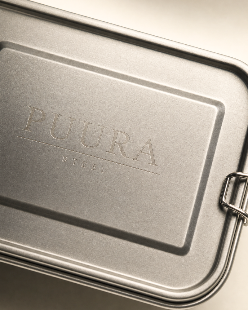 PUURA Steel Standaard Container — logo detail