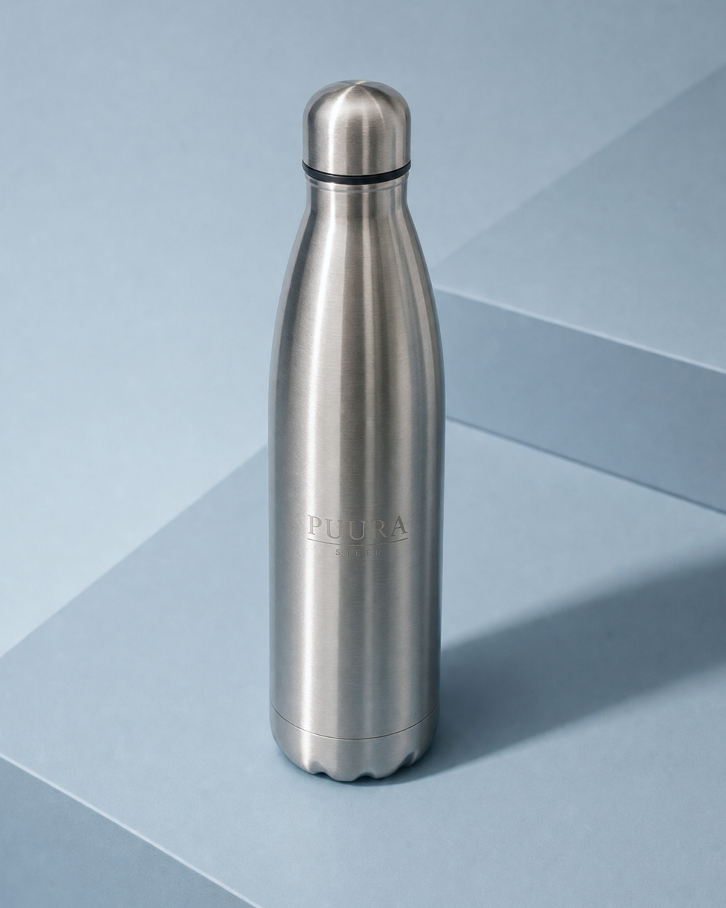 PUURA Steel Isolerende Drinkfles — zijaanzicht