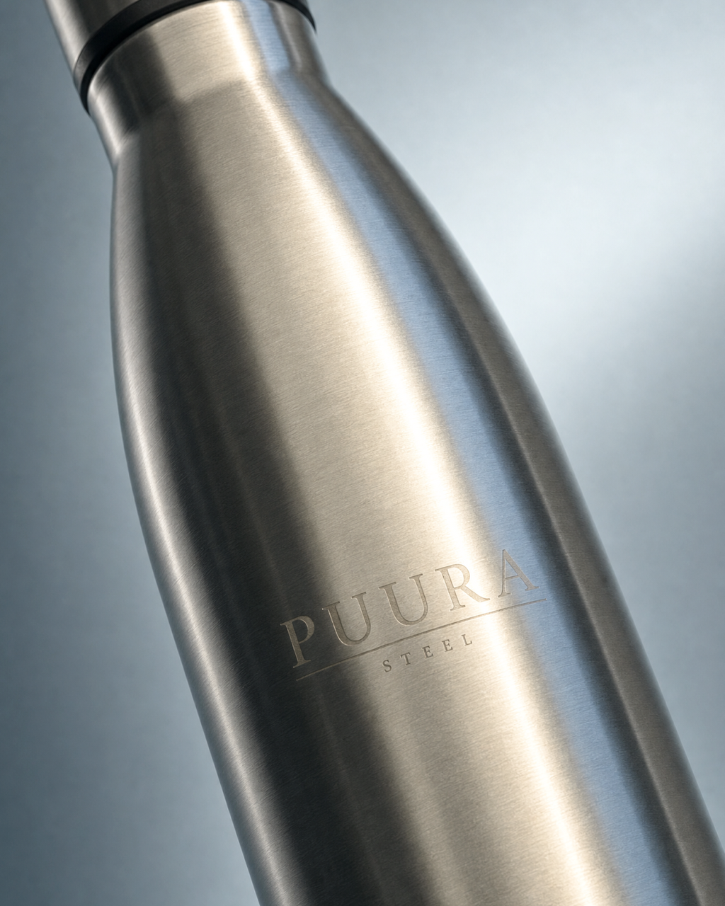 PUURA Steel Isolerende Drinkfles — logo detail