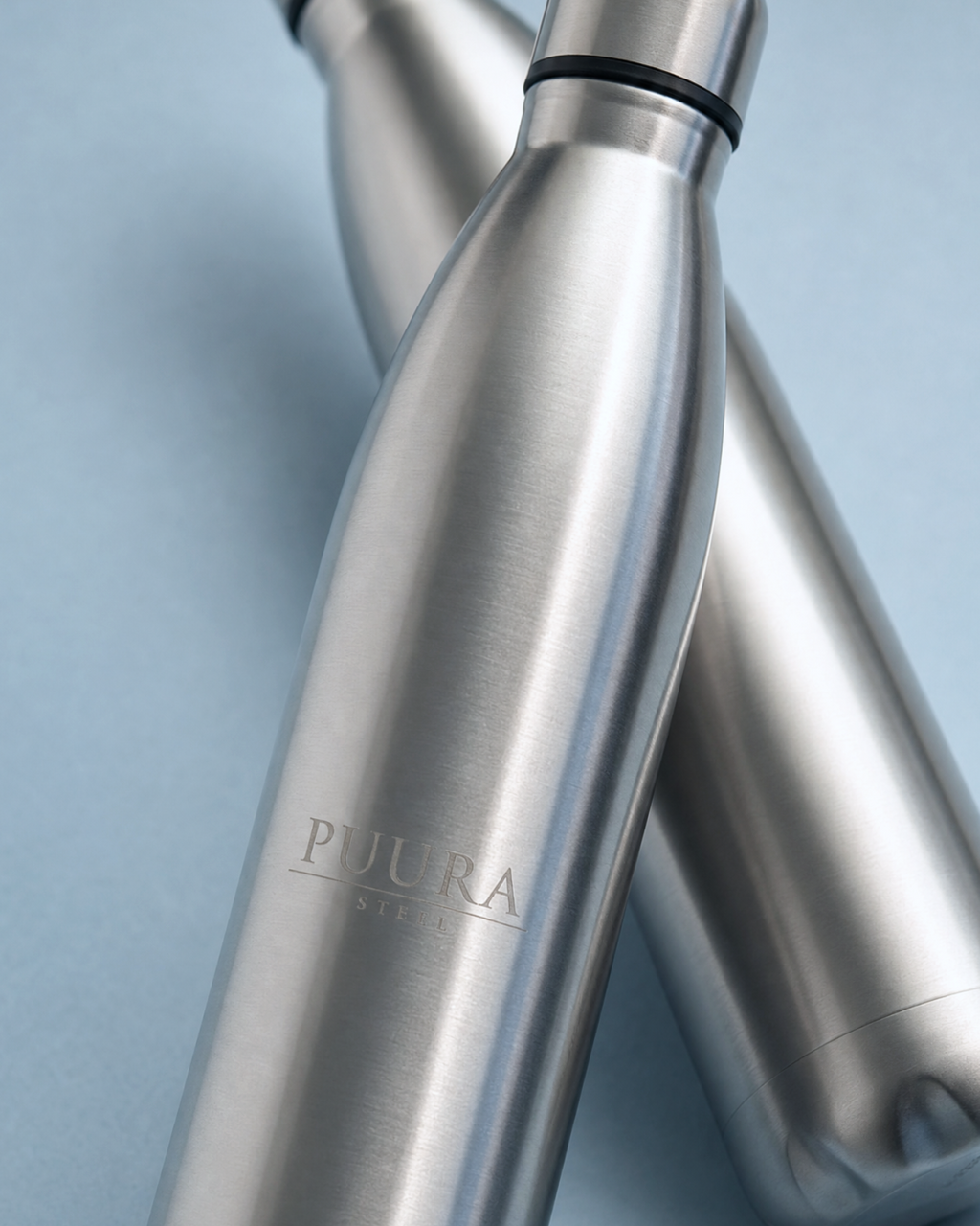 PUURA Steel Isolerende Drinkfles — twee flessen